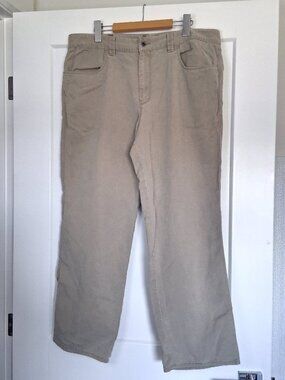 Tommy Bahama Mens 36x28 Beige Pants Tencel Cotton Casual Flat Front